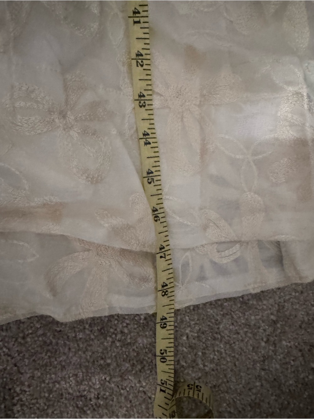 Neutral Cream Embroidered Midi Dress with Drawstring Waist - Picture 9 of 9